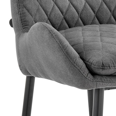 Panama - Fabric 30" Bar Height Bar Stool (Set of 2) - Charcoal / Black