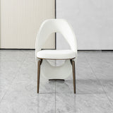 Dining Chair With Open Back Design Upholstery - Ancient White