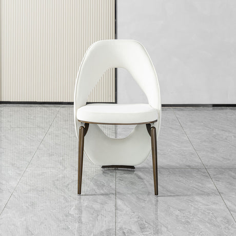 Dining Chair With Open Back Design Upholstery - Ancient White