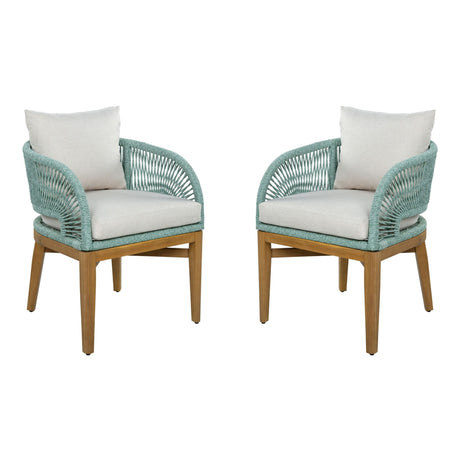 Outdoor Dining Chairs With Cushion (Set of 2)