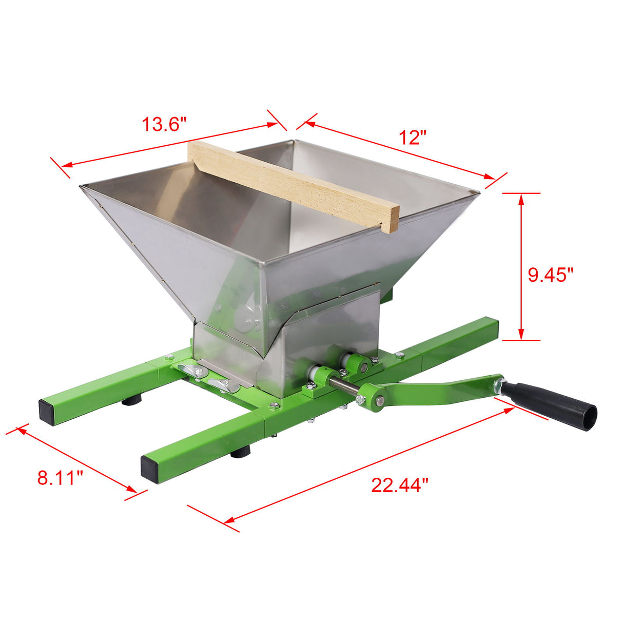 Manual Fruit Wine Press And Crusher For Kitchen, 100% Natural Juice Maker - Green