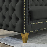 Upholstered Couch Sofa With Button Tufting For Living Room