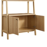 33 Inch Tiered Display Bookshelf with Concealed Storage - Bookcases available at Alpine Outlets in Denver