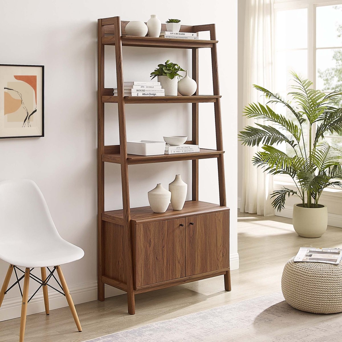 33 Inch Tiered Display Bookshelf with Concealed Storage - Bookcases available at Alpine Outlets in Denver