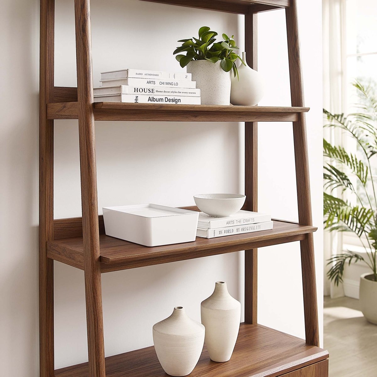 33 Inch Tiered Display Bookshelf with Concealed Storage - Bookcases available at Alpine Outlets in Denver