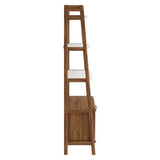 33" Tiered Display Bookshelf with Concealed Storage in Walnut White - Bookcases available at Alpine Outlets in Denver