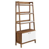 33" Tiered Display Bookshelf with Concealed Storage in Walnut White - Bookcases available at Alpine Outlets in Denver