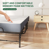 Twin Folding Bed With Memory Foam Mattress, Space Saving Rollaway Guest, On Wheels, Portable For Adults & Guests - Black
