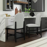 Portland - Round Back Counter Stool (Set of 2) - Black / Gray