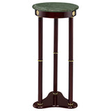 Edie Round Marble Top Plant Stand in Merlot