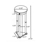 Edie Round Marble Top Plant Stand in Merlot