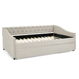Upholstered Daybed With USB Charging & Pull Out Bed