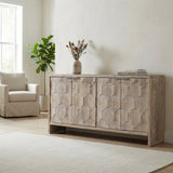 Accent Cabinet Sideboard Buffet Wooden Storage Server in Light Brown