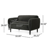 Sway - Upholstered Loveseat With Wood Legs And Round Arms