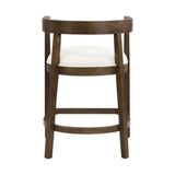 Modern Rubberwood Counter Stool Set With Upholstered Seats