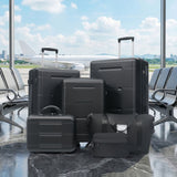 6 Piece Lightweight Hardshell Luggage Set With Double Spinner Wheels, Password Lock
