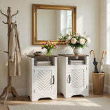 Farmhouse Nightstand With Charging Station & Storage