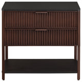 Tova - 2 Drawer Side Table With Shelf - Dark Brown