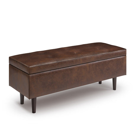 Shay - Large Square Coffee Table Storage Ottoman Mid-Century Style - Storage Ottomans - Alpine Outlets