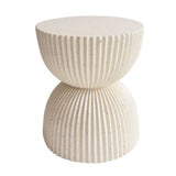 Side Table With Speckled Ribbed Texture