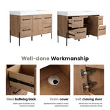 48" Freestanding Bathroom Vanity With Sink, Soft Close Cabinet Doors, 4 Drawers - Imitative Oak