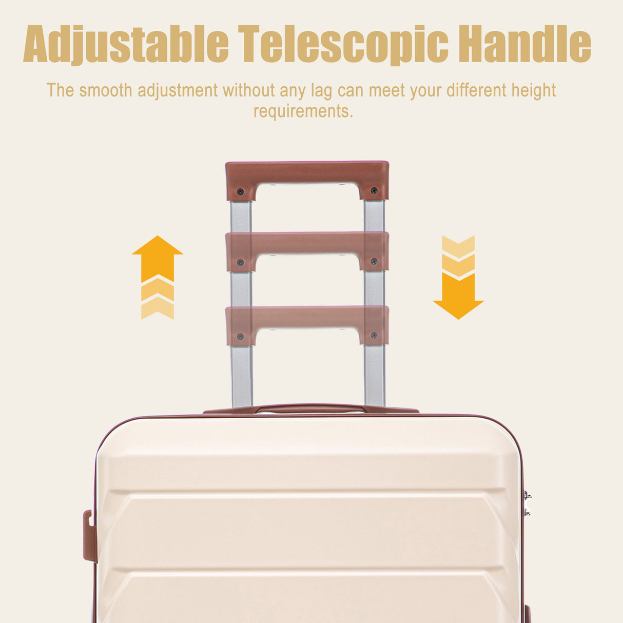 Hard Shell Luggage With Scratch Resistant Surface, 4 Wheels, Combination Lock & Side Hooks