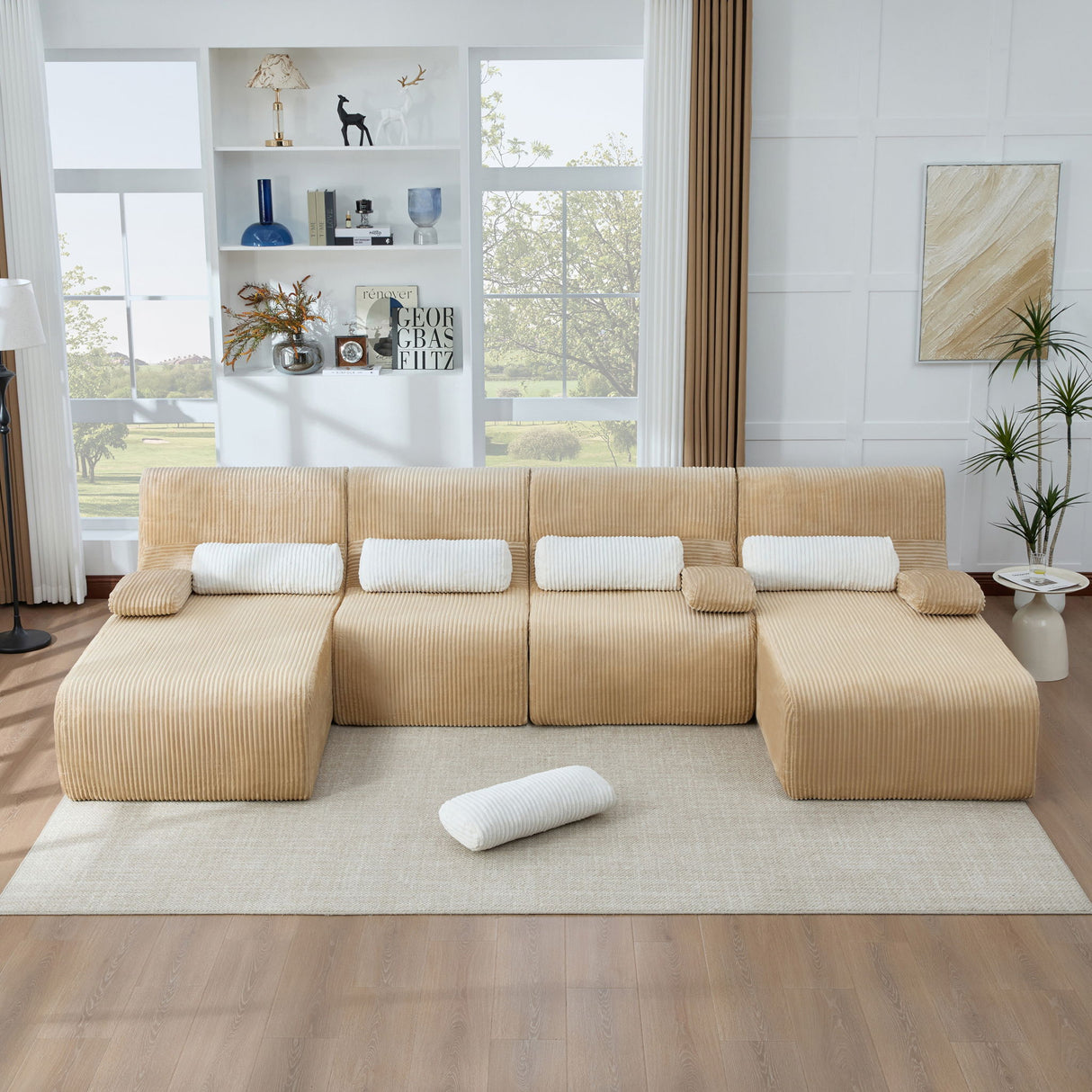 Oversized Sectional Sofa, Living Room Seating With Modular Design