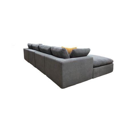 Upholstery Full Compressed Modular Sectional With Toss Pillows - Light Gray
