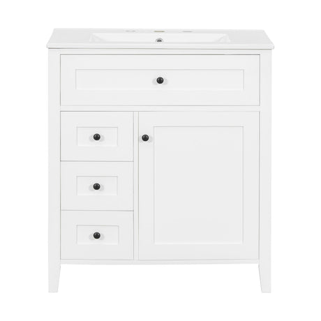 Modern Bathroom Vanity With Sink, 3 Drawers And Adjustable Shelf
