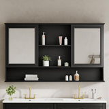 Wall Mounted Bathroom Medicine Cabinet With Double Mirrored Doors