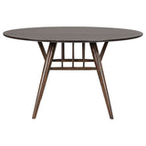 Shirley - 5 Piece Round Dining Table Set With Cushioned Chairs - Dark Walnut