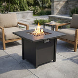 Fire Pit Table Outdoor Heater Propane Gas Burner Steel 30x25in