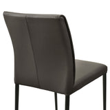 Meriam - Full Back Top Grain Leather Upholstered Metal Dining Chairs (Set of 2)