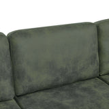 Modular Sectional Sofa With Custom Configuration And Removable Cushions - Olive