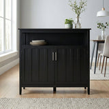 Sideboard Buffet Cabinet Kitchen Storage Unit Wood 42x36in Black