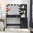 Vanity Desk With Mirror And Lights, 46.4In Dressing Table With 2 Large Drawer & Large Vertical Organizer, 3 Level Dresser & 3 Lighting Modes Adjustable Brightness, Suitable For Bedroom - Vanities & Mirrors - Alpine Outlets