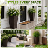 Solhome - Indoor / Outdoor Decorative Planter With Removable Insert (Set of 2) - Brown Ebony
