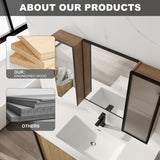 Wall Mounted Cabinet With Soft Close Door, Adjustable Shelves Storage For Bathroom - Imitative Oak