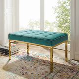 34 Inch Iconic Button Tufted Performance Velvet Bench - Benches available at Alpine Outlets in Denver