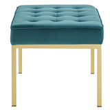 34 Inch Iconic Button Tufted Performance Velvet Bench - Benches available at Alpine Outlets in Denver