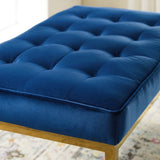 34 Inch Iconic Button Tufted Performance Velvet Bench - Benches available at Alpine Outlets in Denver