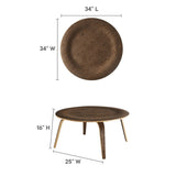 34 Inch Mid - Century Molded Plywood Coffee Table in Walnut - Coffee Tables available at Alpine Outlets in Denver