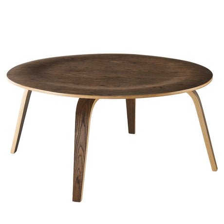 34 Inch Mid - Century Molded Plywood Coffee Table in Walnut - Coffee Tables available at Alpine Outlets in Denver