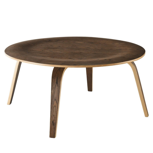 34 Inch Mid - Century Molded Plywood Coffee Table in Walnut - Coffee Tables available at Alpine Outlets in Denver