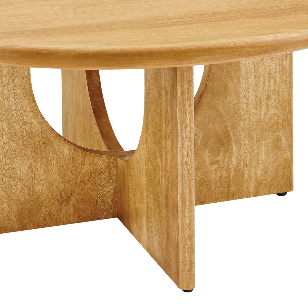 34 Inch Mid - Century Round Mango Wood Coffee Table - Coffee Tables available at Alpine Outlets in Denver