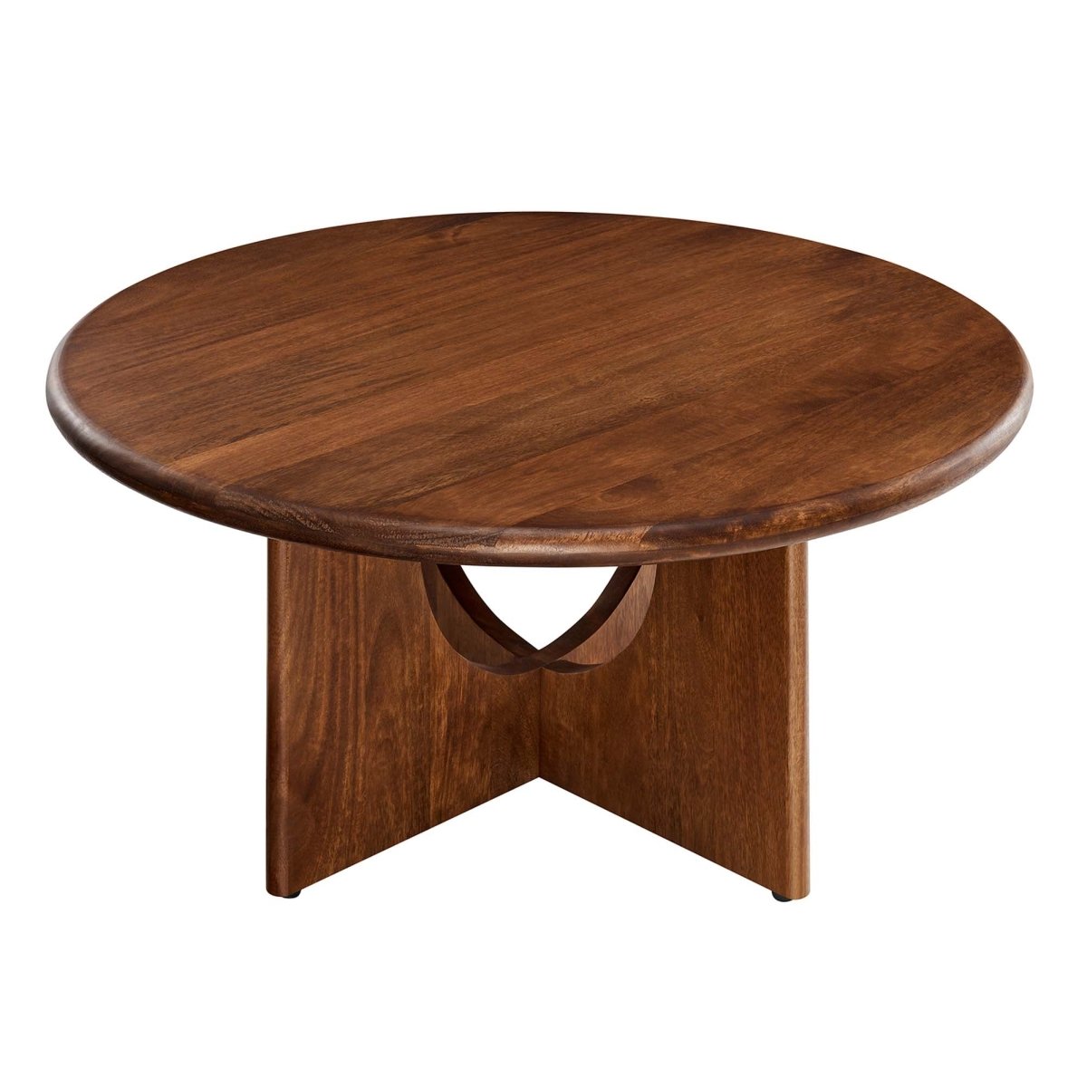 34 Inch Mid - Century Round Mango Wood Coffee Table - Coffee Tables available at Alpine Outlets in Denver