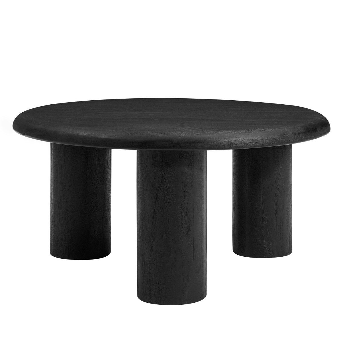 34 Inch Minimalist Round Solid Mango Wood Coffee Table - Coffee Tables available at Alpine Outlets in Denver