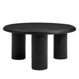 34 Inch Minimalist Round Solid Mango Wood Coffee Table - Coffee Tables available at Alpine Outlets in Denver
