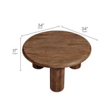 34 Inch Minimalist Round Solid Mango Wood Coffee Table - Coffee Tables available at Alpine Outlets in Denver