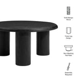 34 Inch Minimalist Round Solid Mango Wood Coffee Table - Coffee Tables available at Alpine Outlets in Denver